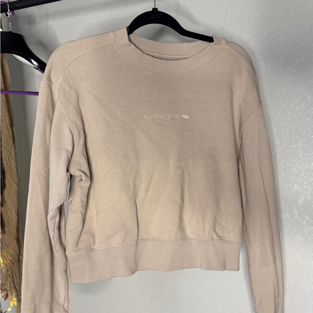 Running Bare Light Tan Crewneck Top